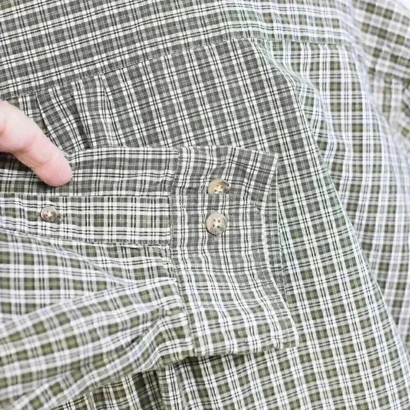 Men's Carhartt green/white check long sleeve button down collar shirt size XL - Picture 11 of 16
